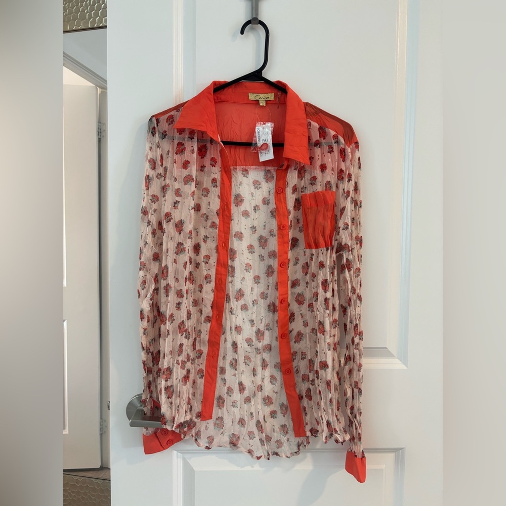 Brand new Sheer Floral Blouse( NWOT)